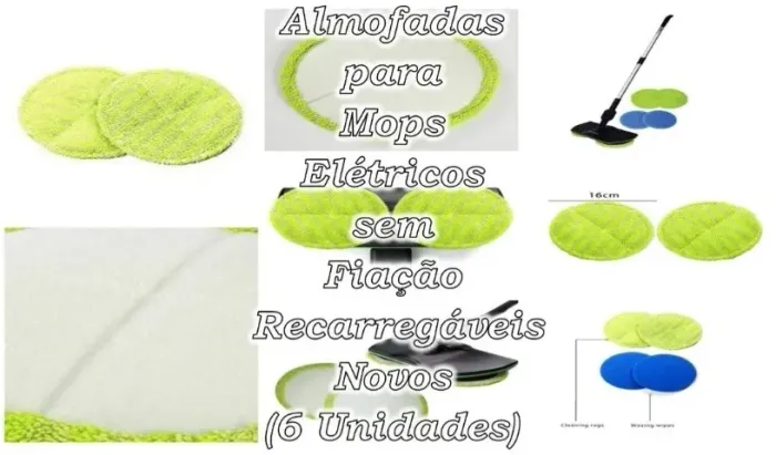 Esfregões de Microfibra para Mops Elétricos Rotativos