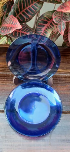 6 pratos rasos Duralex 27 cm azul cobalto