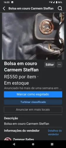 Bolsa em Couro Carmen Steffan