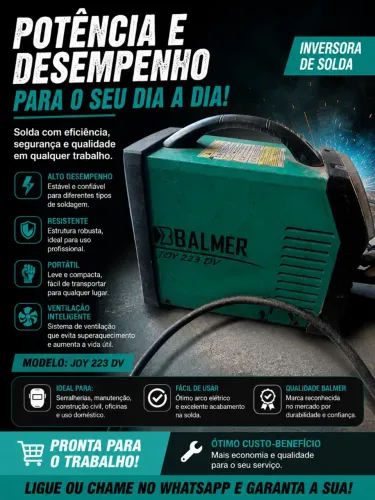 Máquina de Solda Inversora Balmer Joy 223 DV