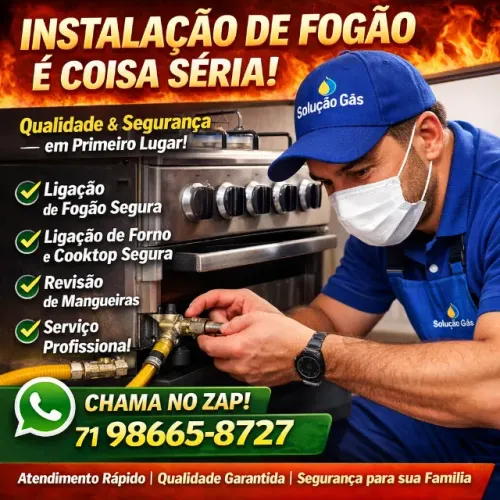 LIGAÇÃO E INSTALAÇÃO DE FOGÃO À GÁS