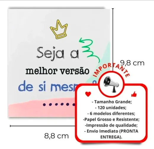 Kit 120. Cartão motivacional