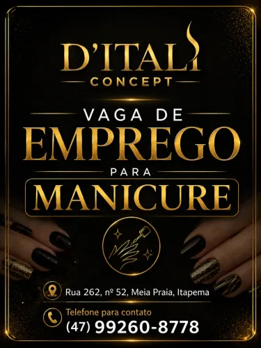 Vaga de emprego para manicure, em meia Praia - ITAPEMA 