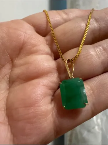 Pinjente esmeralda no ouro 18 k 