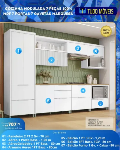 OK Cozinha Modulada 7 Peças "G"