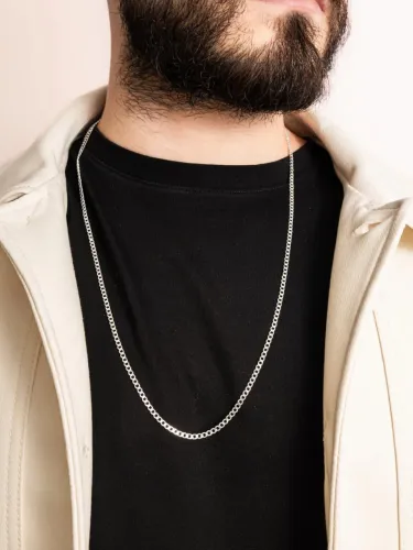 Prata 925 legítima, corrente masculina