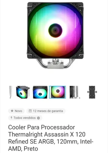 Cooler Thermalright Assassin X 120 Refined SE ARGB 120mm - Preto
