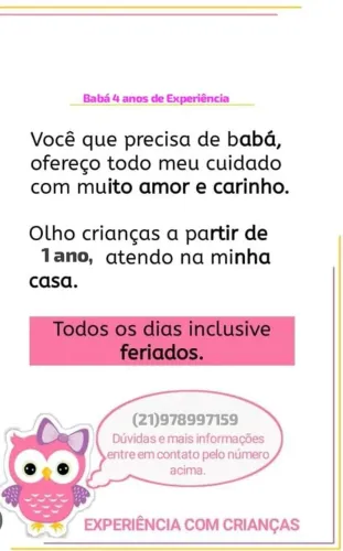 BABA COM EXPERIÊNCIA