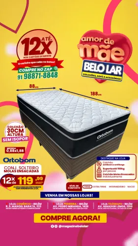 Cama Solteiro Molas Ensacadas Ortobom