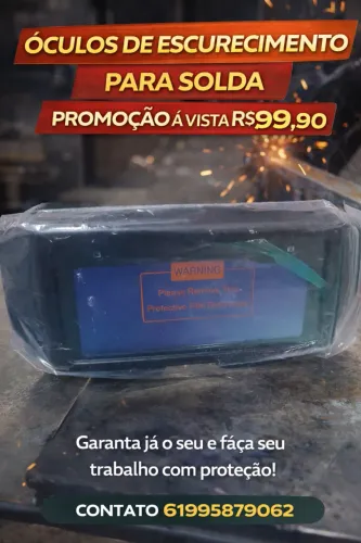 Óculos de Escurecimento Para Solda SMC6 Itech - A vista R$99,90