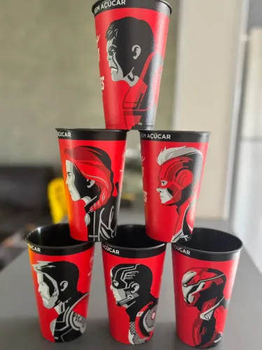 6 Copos Coca-Cola Vingadores Ultimato Colecionáveis (2019)