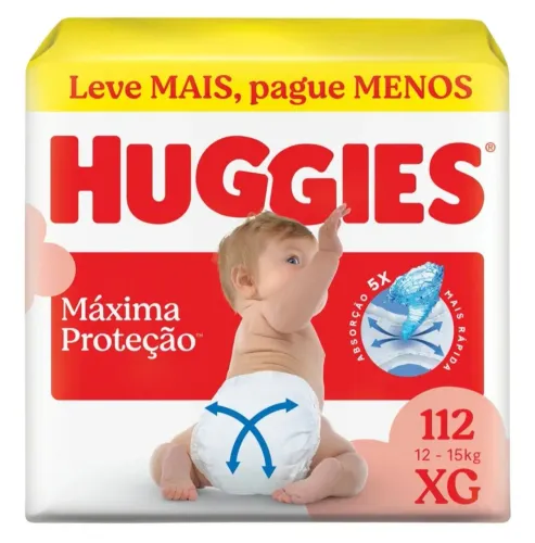 Fralda Huggies XG 112 unidades