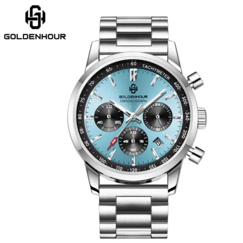 Relógio Masculino Goldenhour Cronógrafo Aço Inox