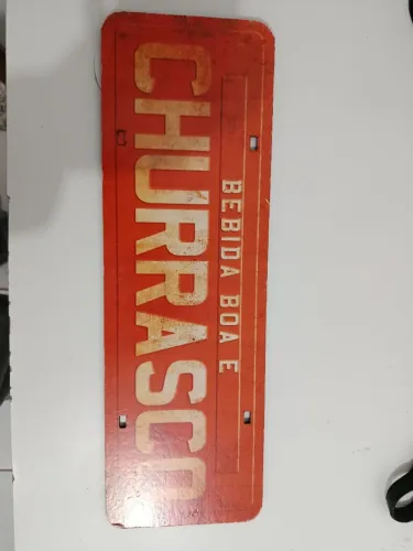 Decoração Área Gourmet: Placa MDF "Churrasco e Bebida Boa" 40x13cm NOVA NUNCA USADA