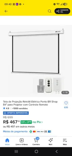Tela de projeção