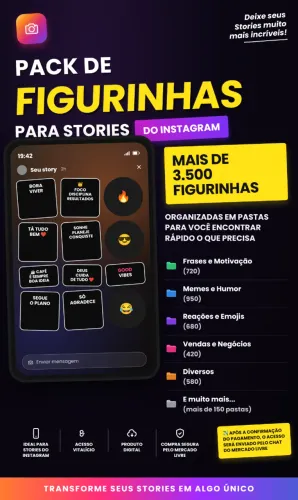 pack de figurinhas para engajar seus stories