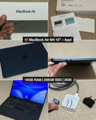 MacBook Air M4, 15 pole,16 GB RAM, SSD 256 GB