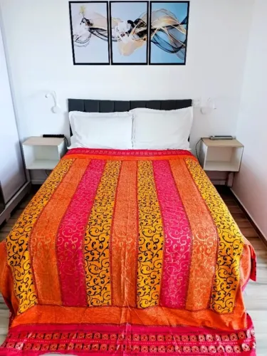 Manta colcha para cama sofá importada indiana100% algodão tamanho 270 x 220cm 