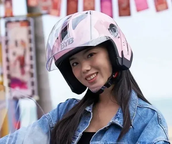 Capacete NOVO rosto aberto p/ motocicleta, scooter e elétricos, lente dupla, viseira solar