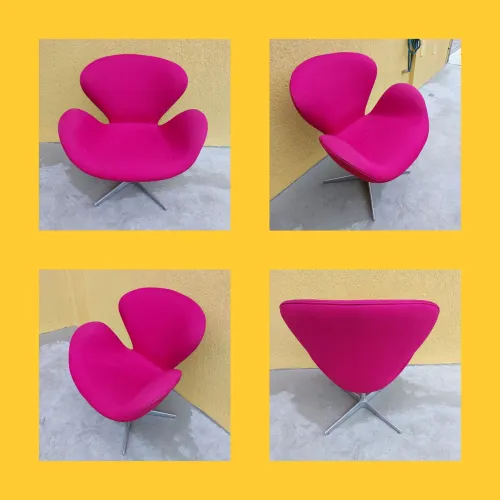 Poltrona giratória rosa