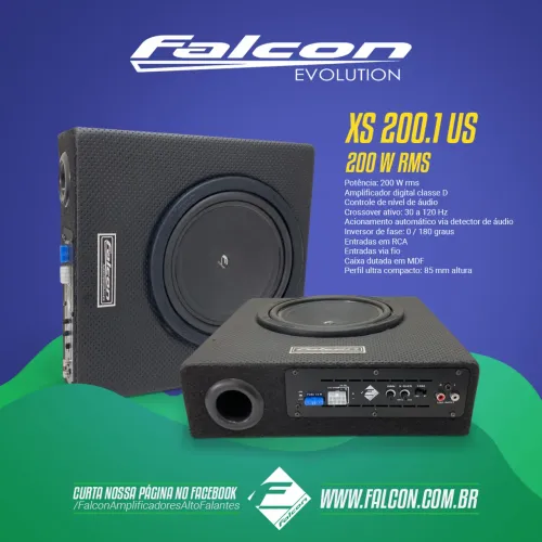 SUBWOOFER AMPLIFICADO XS200 FALCON SLIM