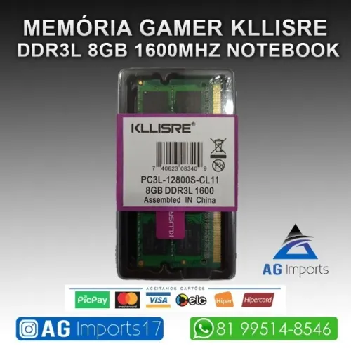 Memória DDR3L Notebook 8GB 1600mhz - Nova Lacrada - Kllisre