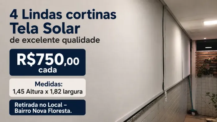 4 Lindas Cortinas Tela Solar de execlente qualidade