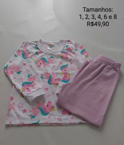Pijama infantil longo 100% algodão