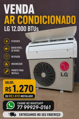 AR CONDICIONADO LG 12.000 MIL BTU JÁ REVISADO E HIGIENIZADO PRONTO PARA INSTALAÇÃO