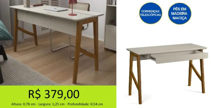 Escrivaninha 1,25 novidade - frete fixo apenas 29,00