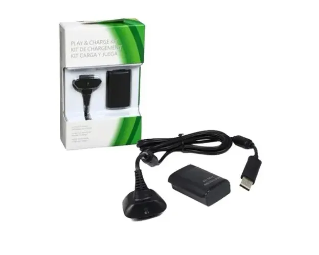 KIT CABO E BATERIA PARA CONTROLE XBOX 360 LIQ-8360