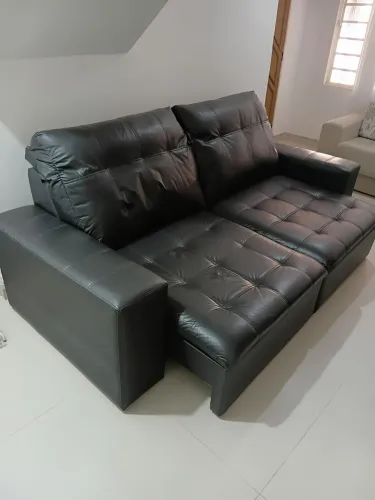 Sofa de couro (legitimo) retratil