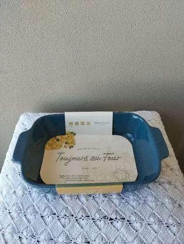 Travessa Refratária Retangular Medard de Noblat 30cm Azul