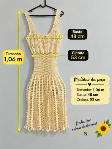Vestido de tricô, feito a mão tamanho GG