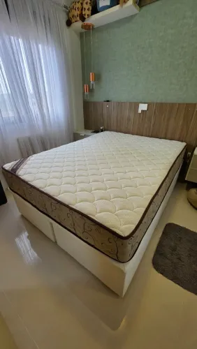 Cama Box Baú Casal Ortobom Reforçado Bipartido + Colchão Superpocket