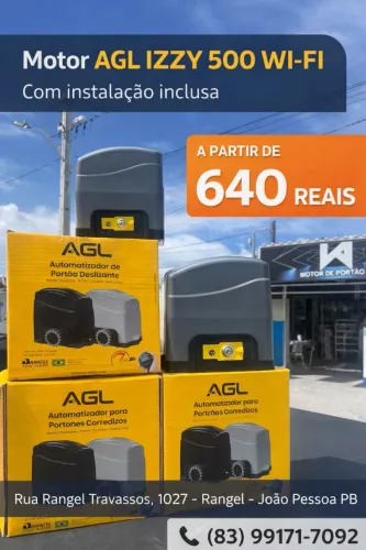 Motor para portão AGL IZZY 500 Wi-Fi com instalação inclusa