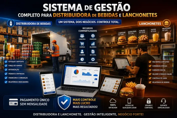 Programa de gestão para distribuidora E lanchonte  PAGAMENTO UNICO