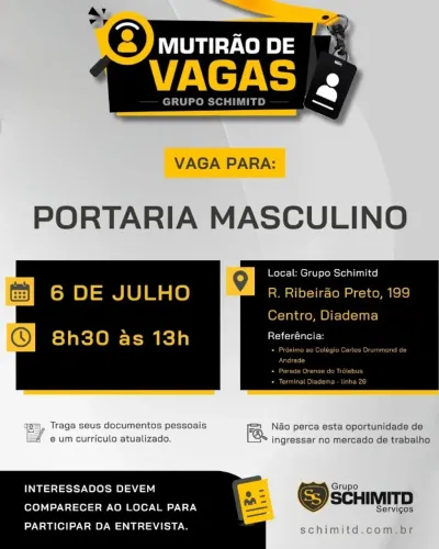 Feirão de emprego - Porteiros