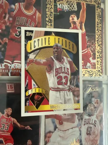 Michael Jordan Topps 1995-96 #4, Active Leader - Steals
