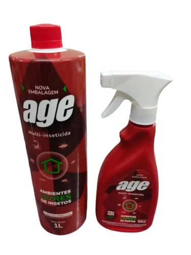 Combate baratas e Insetos com o KIT de Age Multi Inseticida Gatilho 500 Ml e 1L Refil -