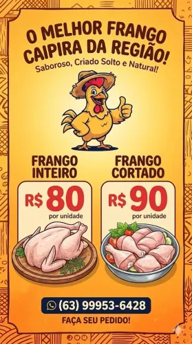 Frango caipira a partir de R$80 