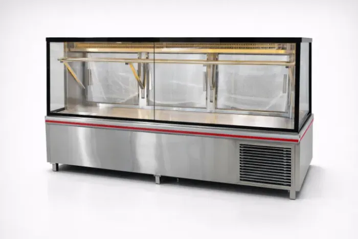 Vitrine Refrigerada Inox 1200x600x1250mm Exposição Alimentos