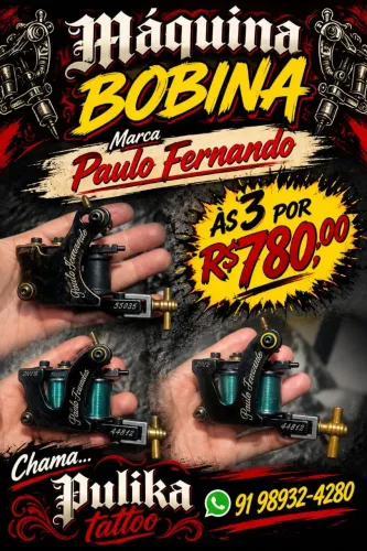 Máquina bobinas de tatuagem marca Paulo fernando