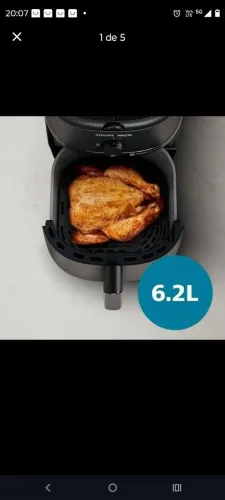 Air Fryer Philips Walita série 1000 xl na130 preta com timer 6,2l