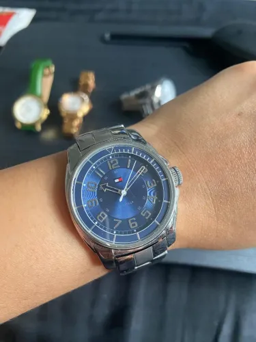 Relógio ORIGINAL Hilfiger feminino clássico em aço inox