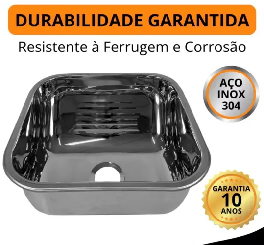 Tanque Inox 304 40x34 Lavanderia Eletrocubas 18l Brilho