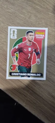 Card Cristiano Ronaldo Gold Extra Sticker em perfeito estado 