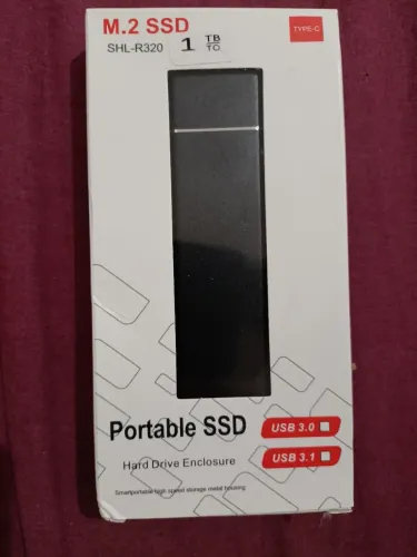 SSD Externo Portátil 1TB M.2 USB-C Novo Lacrado