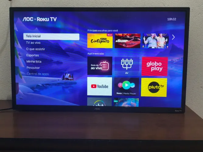 Smart TV AOC 32 polegadas Roku TV + Controle Remote