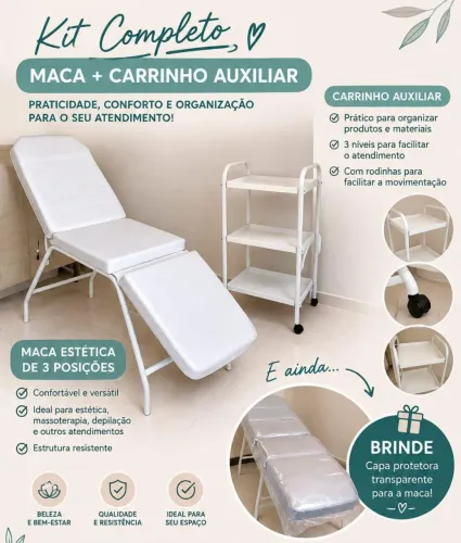 Maca com carrinho auxiliar e capa 